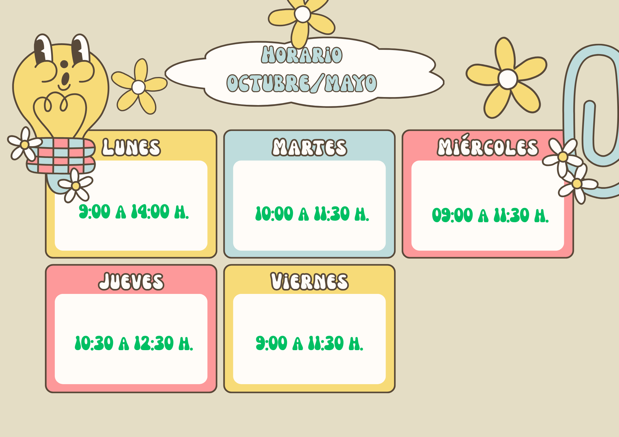 HORARIO SECRETARÍA octubre-mayo